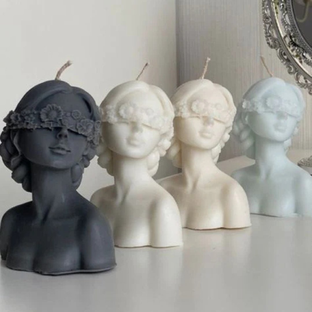 Closed Eye Lady Candle